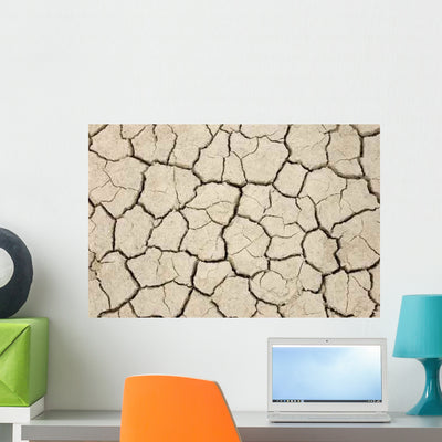 Cracked Wall Decal shown on a wall
