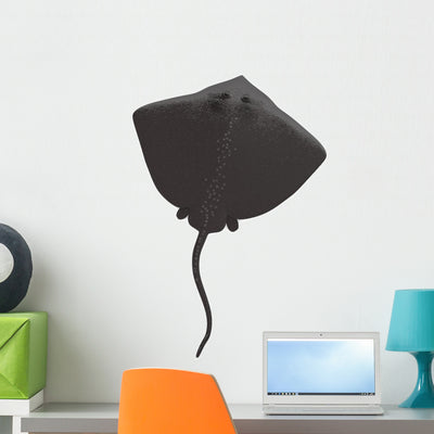 Above Stingray Wall Decal shown on a wall