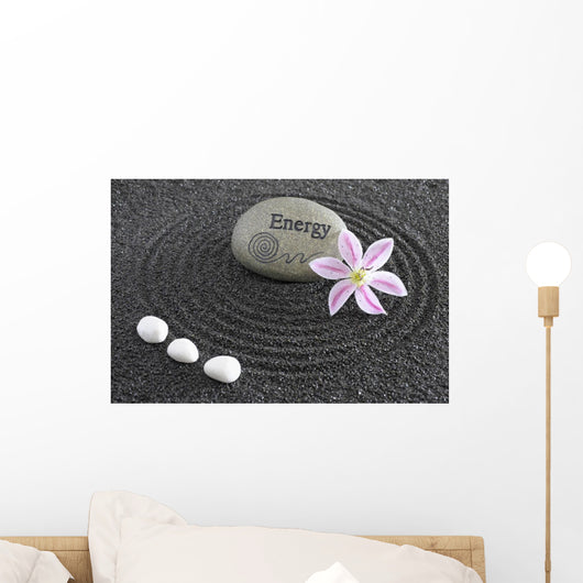 Zen Garden With Stone of Energy Wall Mural
