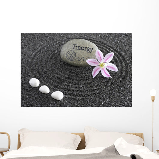 Zen Garden With Stone of Energy Wall Mural