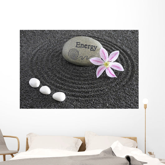 Zen Garden With Stone of Energy Wall Mural