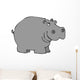 Gray Hippo Wall Decal