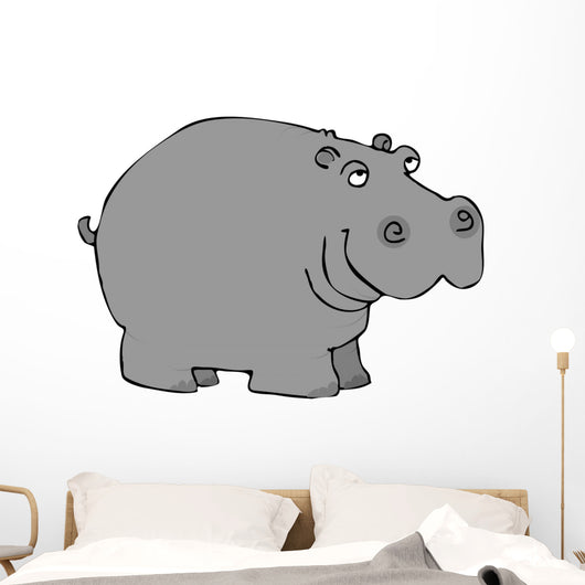 Gray Hippo Wall Decal