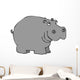 Gray Hippo Wall Decal