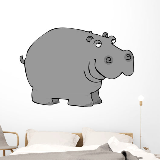 Gray Hippo Wall Decal