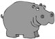Gray Hippo Wall Decal