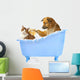 Cat Wash Dog and Cat in Bath Wall Decal