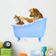 Cat Wash Dog and Cat in Bath Wall Decal