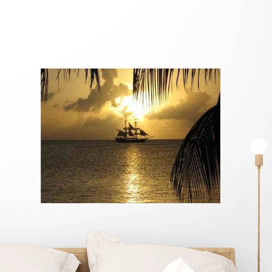 Sunset Boat Wall Decal