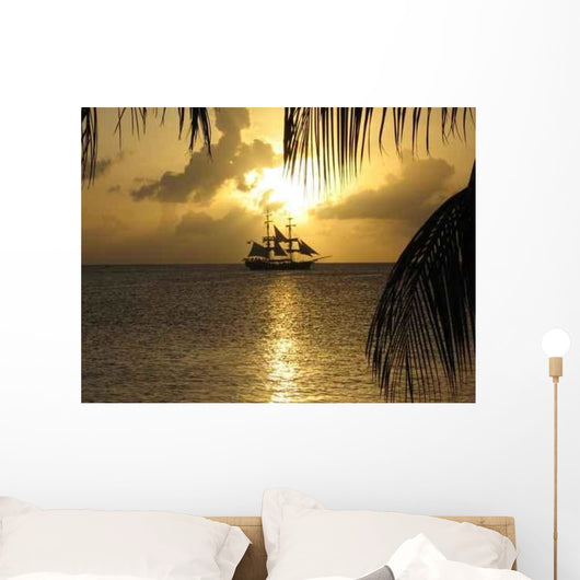 Sunset Boat Wall Decal