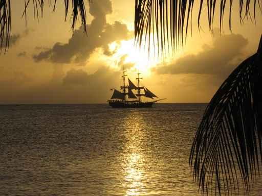 Sunset Boat Wall Decal