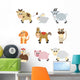 Set of Farm Animals Wall Decal