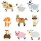 Set of Farm Animals Wall Decal