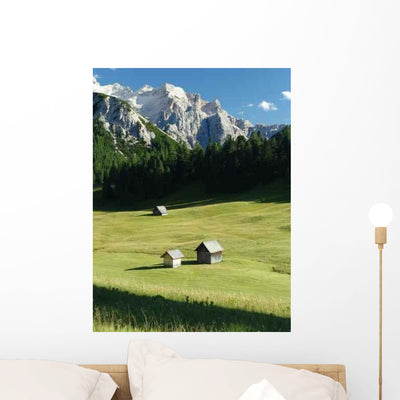 Pastures Dolomites Wall Decal shown on a wall