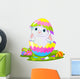 Easter. Bunny jumping out from  egg Wall Decal