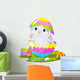 Easter. Bunny jumping out from  egg Wall Decal