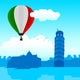 Illustration Pisa Skyline with
