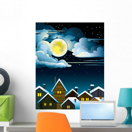Night Houses and Moon