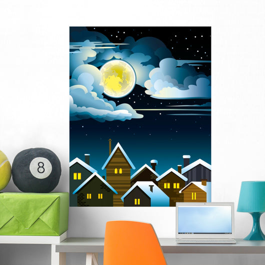 Night Houses and Moon
