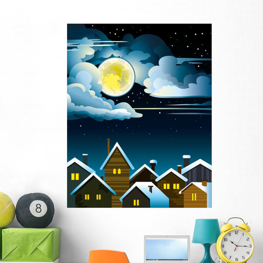 Night Houses and Moon