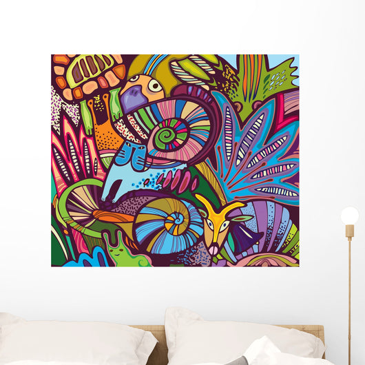 Plant of Elements and the Animal World Wall Mural