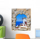Windmill Through an Old Window Wall Mural