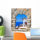 Windmill Through an Old Window Wall Mural