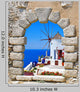Windmill Through an Old Window Wall Mural