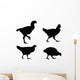 Chicken Silhouettes Wall Decal Sticker Set