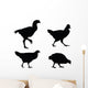 Chicken Silhouettes Wall Decal Sticker Set
