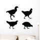 Chicken Silhouettes Wall Decal Sticker Set