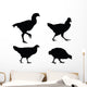 Chicken Silhouettes Wall Decal Sticker Set