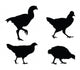 Chicken Silhouettes Wall Decal Sticker Set