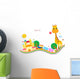 cute background,giraffe Wall Decal