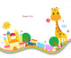 cute background,giraffe Wall Decal