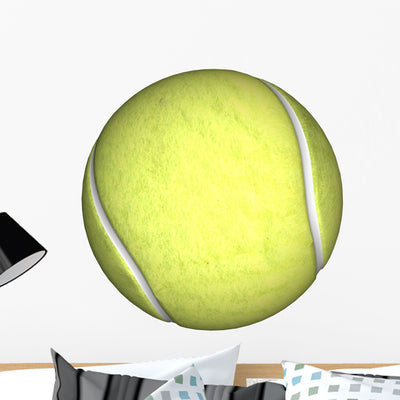 Tennis Ball Wall Decal shown on a wall