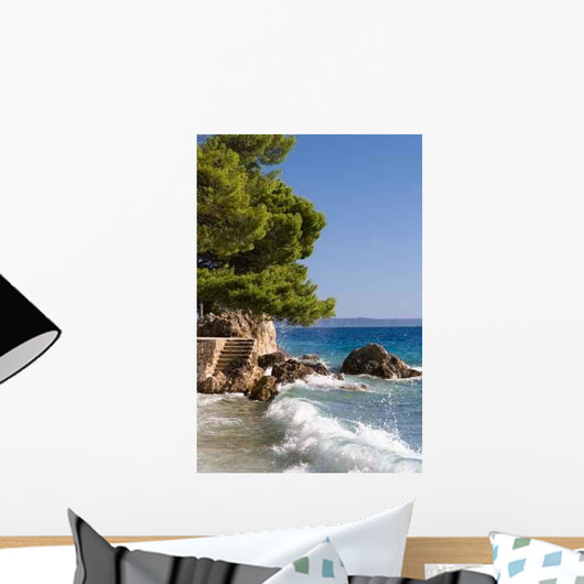 Rocky Beach With Stairs Wall Decal