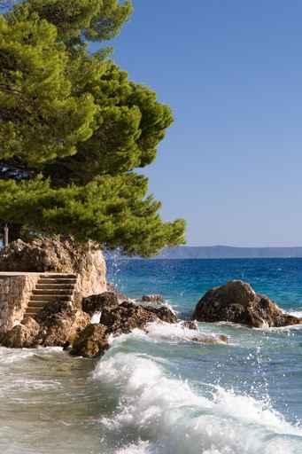 Rocky Beach With Stairs Wall Decal