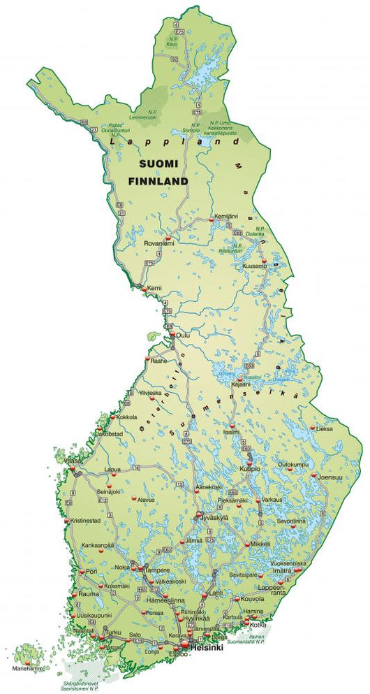 Island Map Finland with