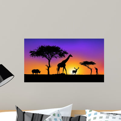 Animals Wall Mural shown on a wall