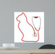 Cat-Shaped Stethoscope Wall Decal