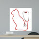Cat-Shaped Stethoscope Wall Decal