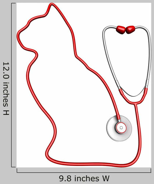 Cat-Shaped Stethoscope Wall Decal