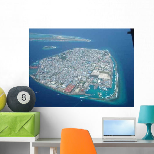 Landeanflug Malediven Male Wall Decal