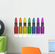 Rainbow Colored Lipsticks Wall Decal