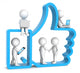 Like. 3D little human character X 4 in and on a Like Icon. Wall Decal