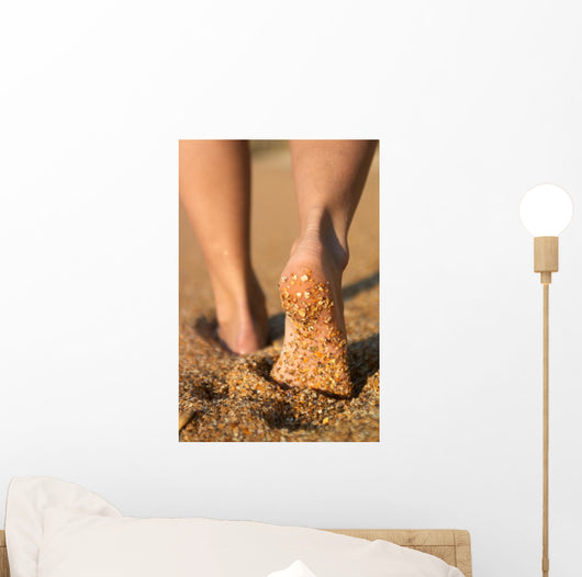 girl's barefoot legs Wall Mural