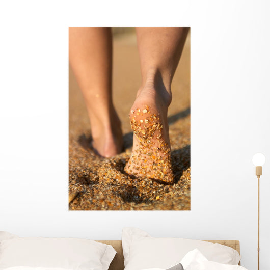 girl's barefoot legs Wall Mural