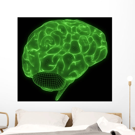 Wireframe Brain Wall Mural