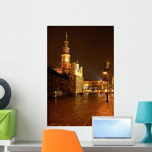 Poznan Night Town Old Wall Decal